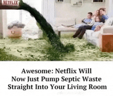 a family is sitting on a couch watching netflix