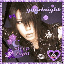 a picture of a person with the words goodnight sleep tight