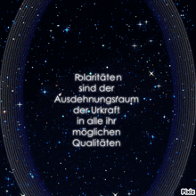 a black background with the words polaritaten sind der ausdehnungsraum der urkraft in all ihr möglichen qualitäten on it