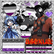 a collage of anime characters with the word asexual on the bottom