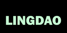 the word lingdao is written in a rainbow of colors