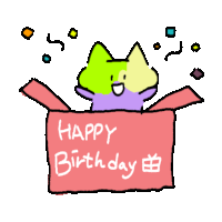 Colorful Cat Sticker - Colorful Cat Happy Birthday Stickers