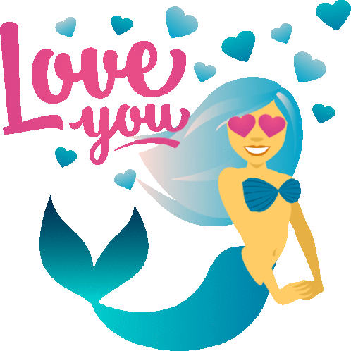 Love You Mermaid Life Sticker - Love You Mermaid Life Joypixels Stickers