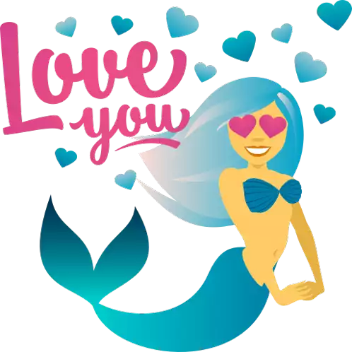 Love You Mermaid Life Sticker - Love You Mermaid Life Joypixels Stickers