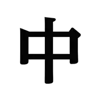 a black chinese symbol on a white background that looks like a star