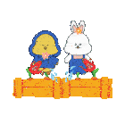 a cartoon of a chicken and a rabbit with the words happy keondo day below them