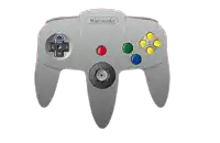 a nintendo controller with a red button on the bottom