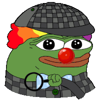 a cartoon of a green frog with a red nose and a hat