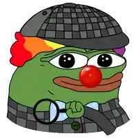a cartoon of a green frog with a red nose and a hat