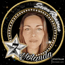 a picture of a woman in a circle with the name yolanda