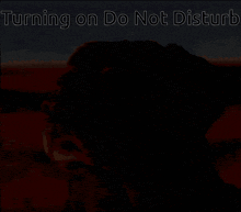 a picture of a dog with the words turning on do not disturb above it