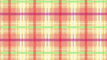a cartoon girl in a deer costume is standing in front of a plaid background .