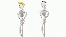 a skeleton is standing in front of a red and green checkered background