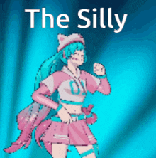 a cartoon of a girl with the words " the silly " behind her