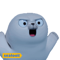 a seal with its mouth open and a sealok sticker