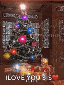 I Love You Sis Merry Christmas GIF - I Love You Sis Merry Christmas Christmas Tree GIFs
