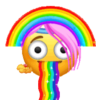 Rainbow Emoji Sticker - Rainbow Emoji Pride Stickers