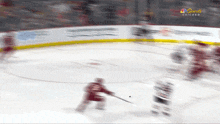 a hockey game is being played in chicago