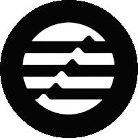 a black and white logo that looks like a circle with lines in it