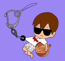 a cartoon of a boy wearing a shirt that says mayoo