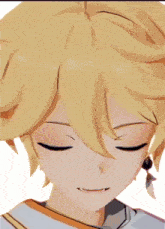 a close up of a anime character 's face with a heart in his eyes