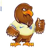 a cartoon of an eagle wearing a nike shirt giving a thumbs up