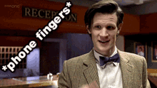 doctor who eleventh doctor matt smith phone fingers