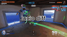 a screenshot of a video game with the words lucio diff on it