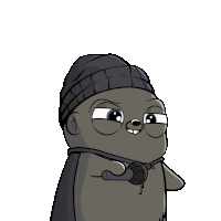 a cartoon character holding a microphone and the word banger behind him