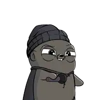 a cartoon character holding a microphone and the word banger behind him