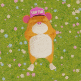 a cartoon cat wearing a hat that says serino
