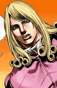 a close up of a cartoon character with blonde hair