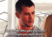 Who Gave You These Chris Hemsworth GIF - Who Gave You These Chris Hemsworth Cabin In The Woods GIFs