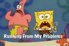Running From My Problems Spongebob Meme GIF - Running From My Problems Spongebob Meme Spongebob GIFs