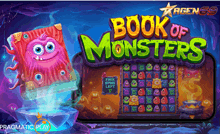 a game called book of monsters is being played on a laptop