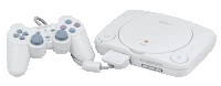 a white sony video game console with a controller attached to it