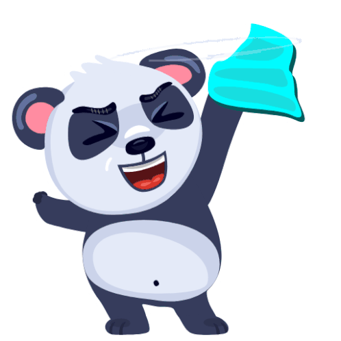 Panda Wave Sticker - Panda Wave Towel Stickers