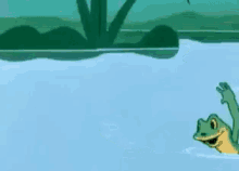 лягушка союзмультфильм  вода плавать GIF - Frog Traveller Soviet Cartoon GIFs
