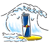 Surfing Red Bull Sticker - Surfing Red Bull Catching Waves Stickers