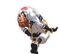 a pixel art of a person doing a handstand on a white background