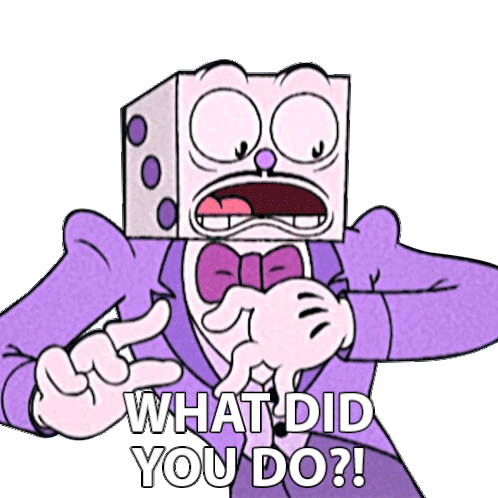 What Did You Do King Dice Sticker - What Did You Do King Dice The Cuphead Show Stickers
