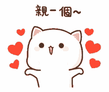 love mochi kiss cat hearts