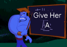 a cartoon character holding a sign that says " hug "