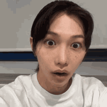 a close up of a person making a funny face