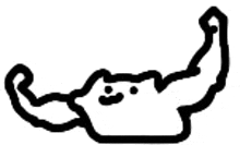 a drawing of a person flexing their muscles on a white background .