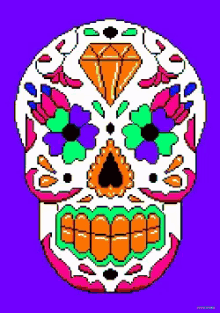 skull art colorful design graphic art diamond