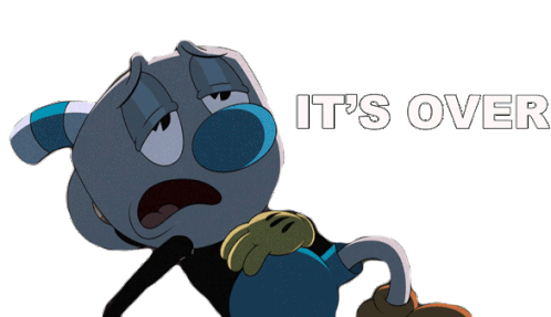 Its Over Mugman Sticker - Its Over Mugman The Cuphead Show Stickers