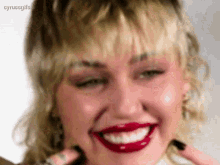 miley cyrus cyrussgifs super bowl red lips miley cyrus smile