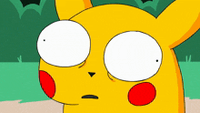 a cartoon drawing of a pikachu making a surprised face