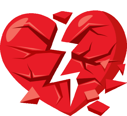Broken Heart Heart Sticker - Broken Heart Heart Joypixels Stickers